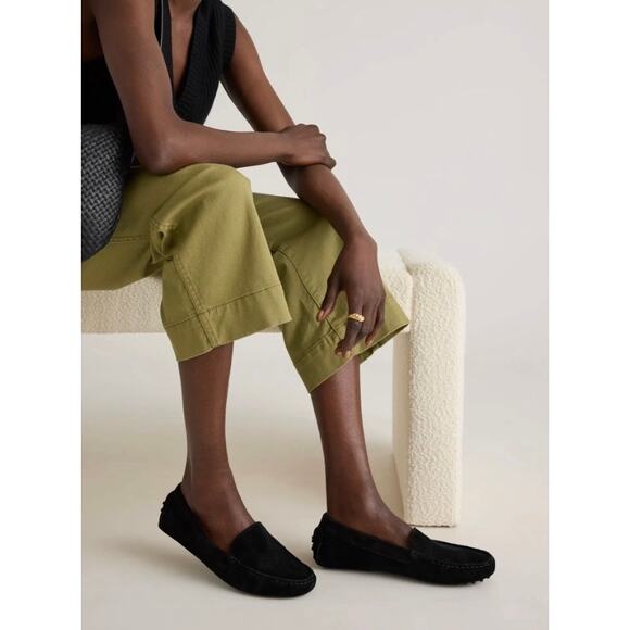 New! Quince 00% Suede Driver Loafer Size 5 Black - Picture 3 of 7